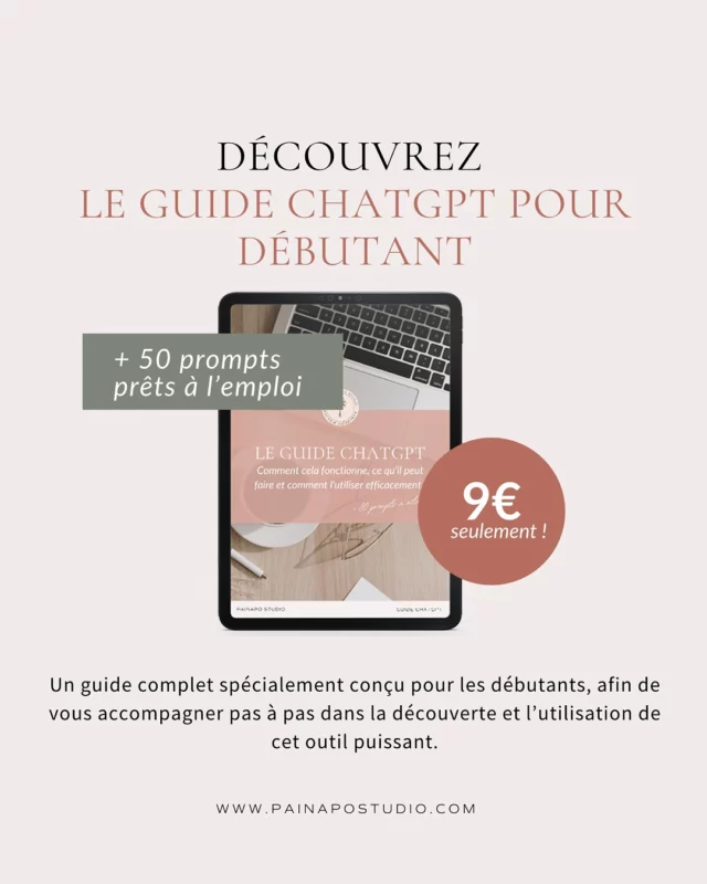 L’IA est un outil incroyable, mais…

Il faut savoir l’utiliser correctement pour en tirer le meilleur parti. Mal maîtrisée, elle peut produire des résultats approximatifs ou peu adaptés. Avec ce guide, je veux vous montrer que ChatGPT peut devenir votre allié si vous savez comment le piloter. 

✨ J’ai créé cet eBook pour vous donner les bons outils :

- Comprendre comment fonctionne ChatGPT.
- Rédiger des prompts efficaces pour des réponses précises et pertinentes.
- Utiliser 50 prompts prêts à l’emploi pour vos besoins : écrire des emails, gérer vos projets, booster votre créativité, et bien plus encore.

🎯 Mon objectif est simple :
Vous aider à intégrer facilement ChatGPT dans votre quotidien pour gagner du temps, simplifier vos tâches et vous concentrer sur ce qui compte vraiment.

Pour vous procurer ce guide, cliquez sur le lien dans la bio ! 

#chatgpt #ia #entrepreneur #entrepreneurship #entrepreneuresuisse #mumpreneur #webdesignerfreelance #nomadedigital